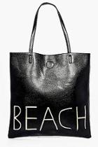 Boohoo Lillie Metallic Beach Shopper Bag