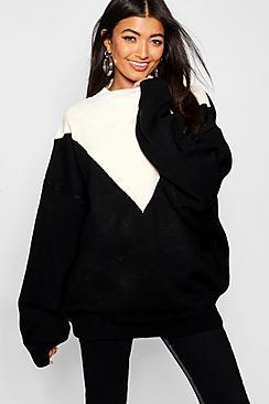 Boohoo Oversized Boyfriend Balloon Sleeve Jumper