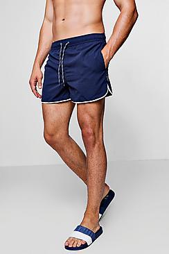Boohoo Navy Runner Swim Short