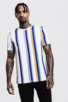 Boohoo Stripe Airtex Mesh Crew Neck T-shirt