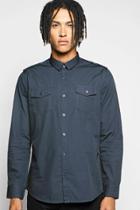 Boohoo Long Sleeve Utility Shirt Navy