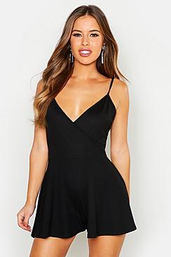 Boohoo Petite Cami Wrap Playsuit