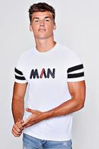 Boohoo Man Printed T-shirt With Contrast Panel Sleeves