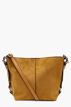 Boohoo Maisie Suedette Metal Detail Cross Body Bag