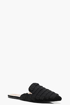 Boohoo Alice Tassel Fringe Pointed Mule Flats