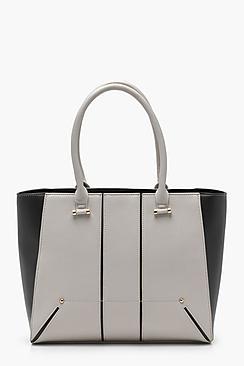 Boohoo Millie Stitch And Stud Tote