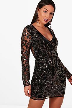 Boohoo Boutique Laura Embellished Bodycon Dress