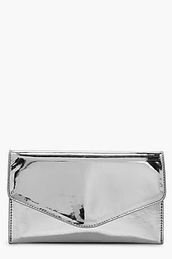 Boohoo Faye Metallic Clutch