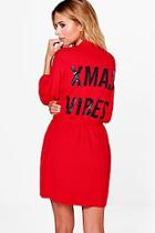 Boohoo Laura Xmas Vibes Caviar Bead Dressing Gown