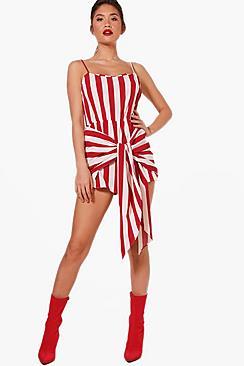 Boohoo Elizabella Wrap Tie Detail Skort Playsuit