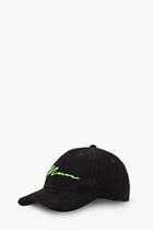 Boohoo Neon 3d Man Embroidery Suedette Cap