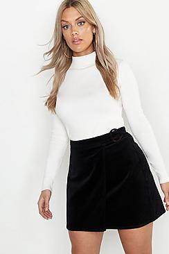 Boohoo Plus O Ring Wrap Stretch Cord Mini Skirt