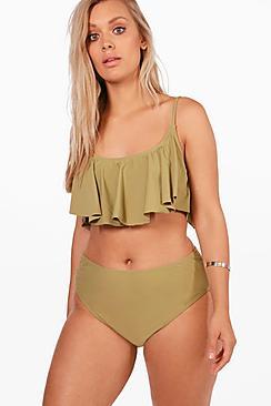 Boohoo Plus Nina Cop Frill Bikini