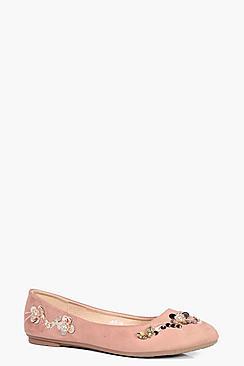 Boohoo Sophia Embellished Basic Ballet