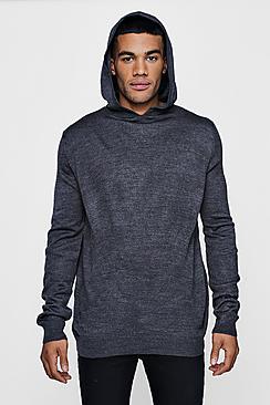 Boohoo Knitted Over The Head Hooded Jumper