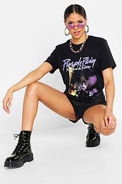 Boohoo Tall Prince Purple Rain T-shirt