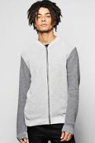 Boohoo Contrast Zip Through Knitted Bomber Grey