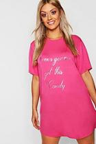 Boohoo Gemma Collins Foil Slogan T Shirt Night Dress