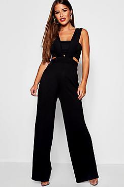 Boohoo Petite Plunge Jumpsuit