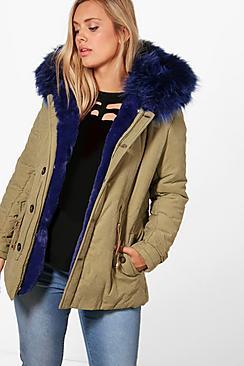 Boohoo Plus Natasha Fur Collar Parka