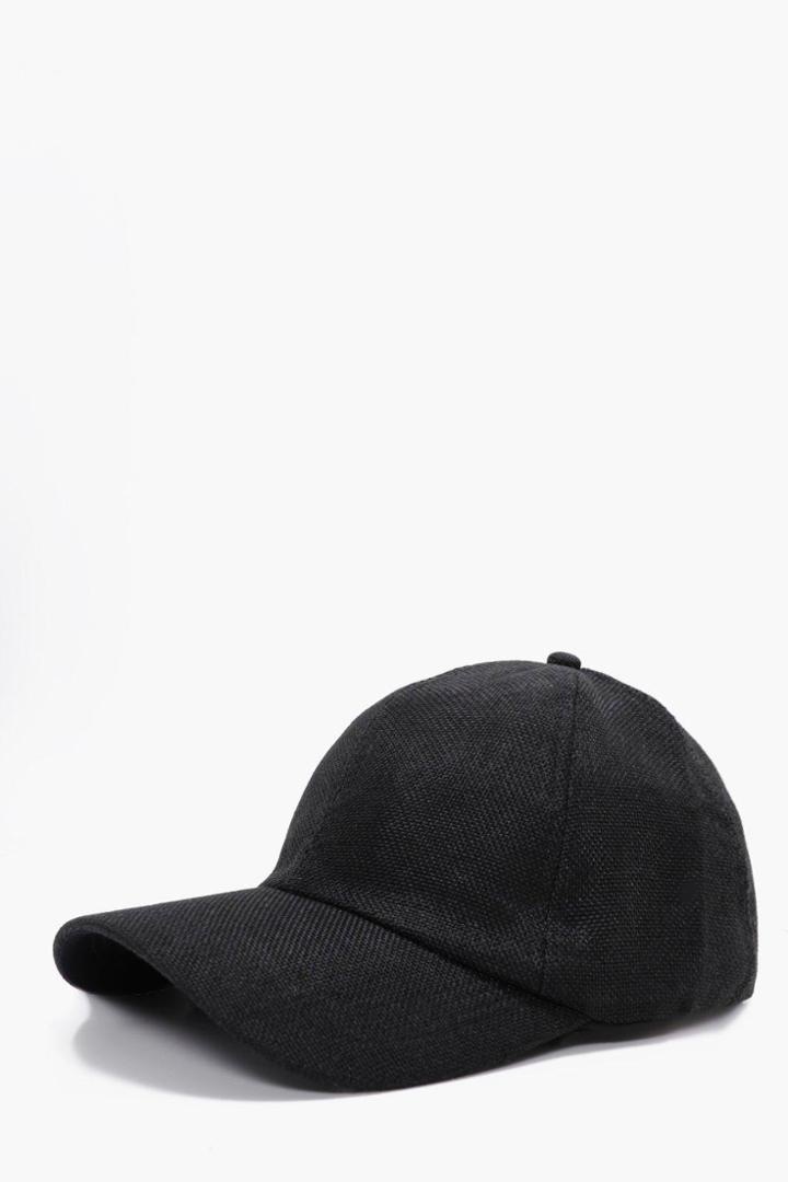 Boohoo Textured Baseball Cap Black