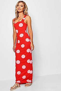 Boohoo Ruffle Shoulder Jersey Maxi Dress