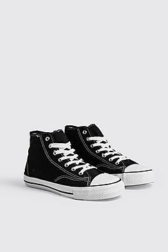 Boohoo Stitch Detail Canvas Hi-top