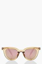 Boohoo Winged Cat Eye Sunglasses With Pouch