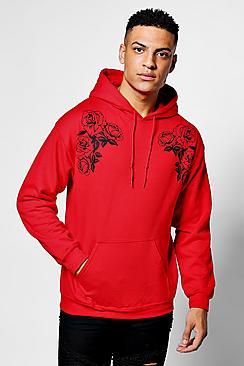 Boohoo Twin Floral Print Over The Head Hoodie
