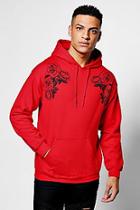 Boohoo Twin Floral Print Over The Head Hoodie