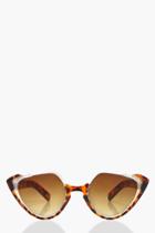 Boohoo Este Statement Frame Cat Eye Sunglasses Black