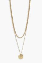 Boohoo Bee Charm Twist Chain Layered Necklace