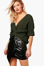 Boohoo Francis Knot Front Knitted Jumper