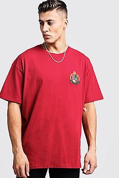 Boohoo Herald Man Embroidered Oversized T-shirt