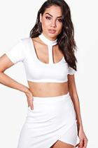 Boohoo Isobel Choker Cropped Top
