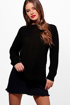 Boohoo Petite Becca Split Tunic Jumper
