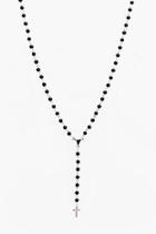 Boohoo Beaded Necklace With Cross