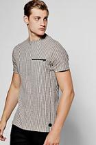 Boohoo Grey Ribbed Knit Muscle Fit T-shirt