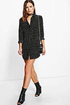 Boohoo Barley Polka Dot Shirt Dress