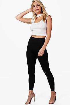 Boohoo Nora Lace Trim Ankle Grazer Leggings