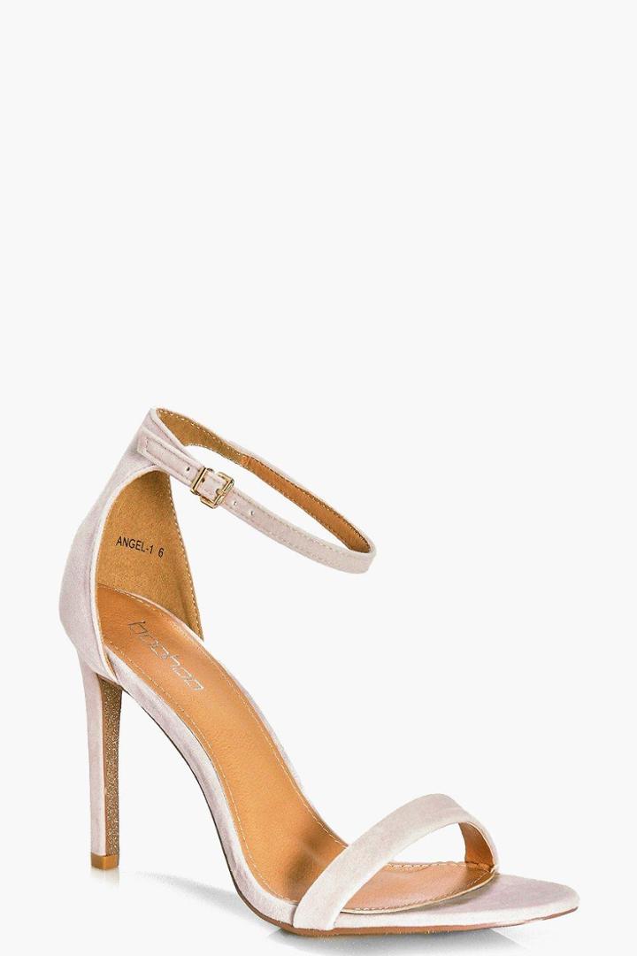 Boohoo Julia Two Part Glitter Sole Sandal Nude