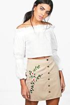 Boohoo Inez Chunky Cord Embroidered Side Skirt