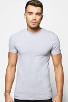 Boohoo Short Sleeve Muscle Fit T-shirt With Logo Grey