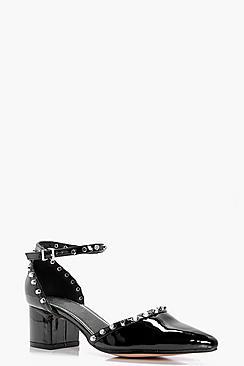 Boohoo Maya Stud Detail Block Heel