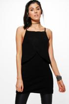 Boohoo Ashleigh Wrap Front Sleeveless Jumper Black