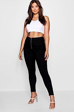 Boohoo Plus Lindsey O Ring Zip Jegging