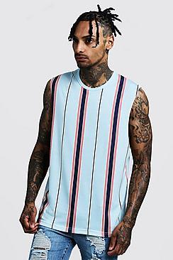 Boohoo Tank With Printed Vertical Stripe