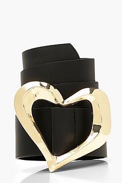 Boohoo Hammered Heart Belt