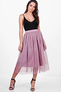 Boohoo Boutique Montana Knee Length Full Tulle Midi Skirt