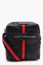 Boohoo One Strap Pu Bag With Stripe Webbing Strap